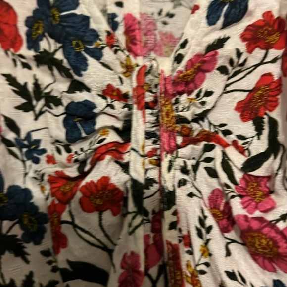 American Eagle Women's Romper Size Large Blue Multicolor Floral Long Sleeve EUC - Picture 8 of 13